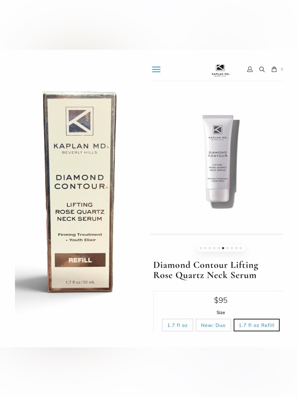 Kaplan MD Diamond Contour Lifting Rose Quartz Neck Serum Refill 1.7 fl oz.
